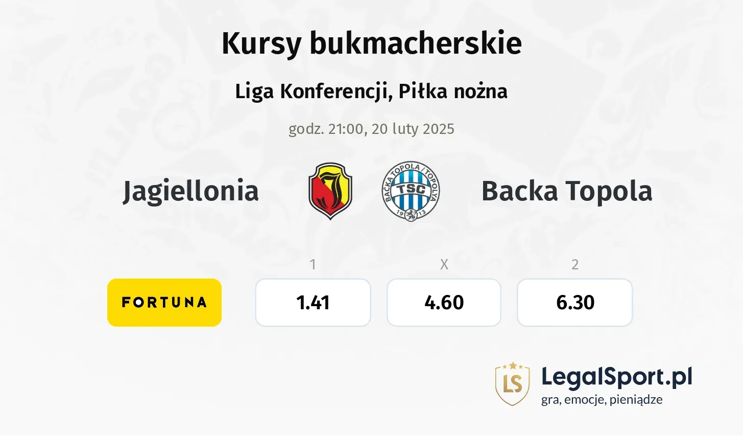 Jagiellonia - Backa Topola typy, kursy