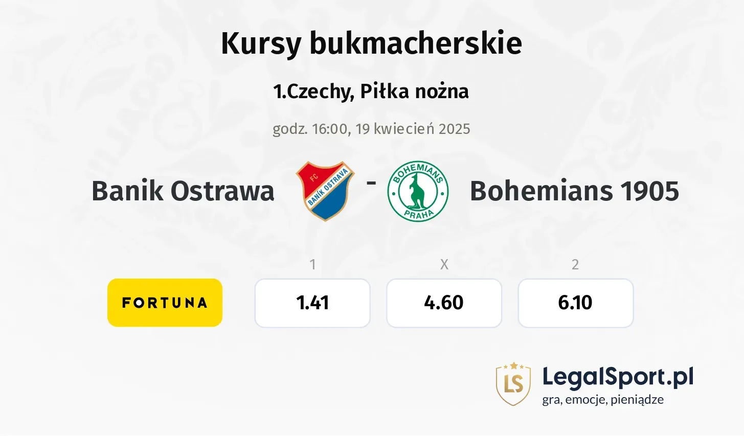Banik Ostrawa - Bohemians 1905 typy, kursy