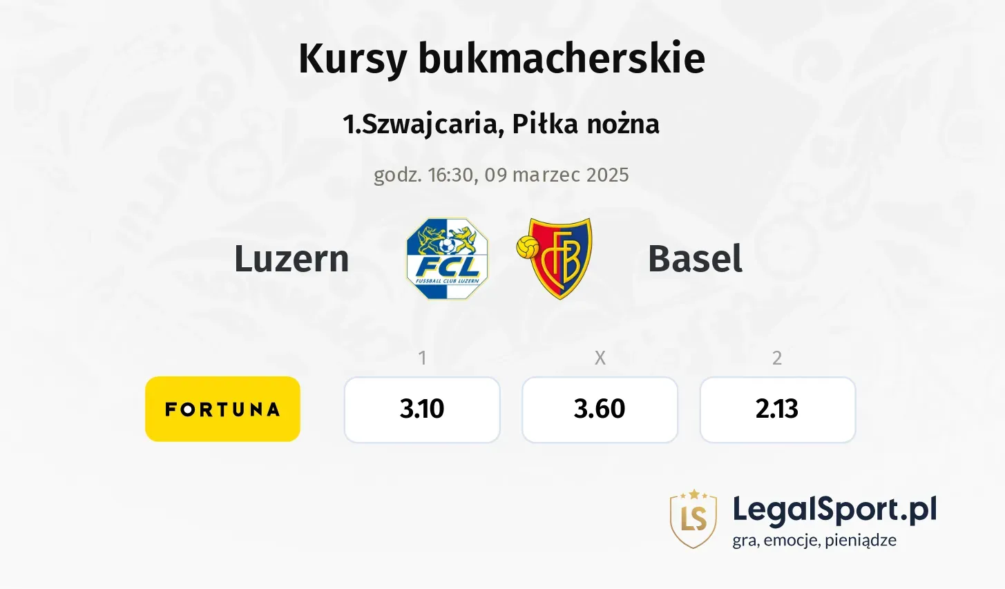 Luzern - Basel typy, kursy