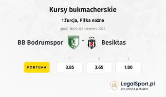 BB Bodrumspor - Besiktas typy, kursy