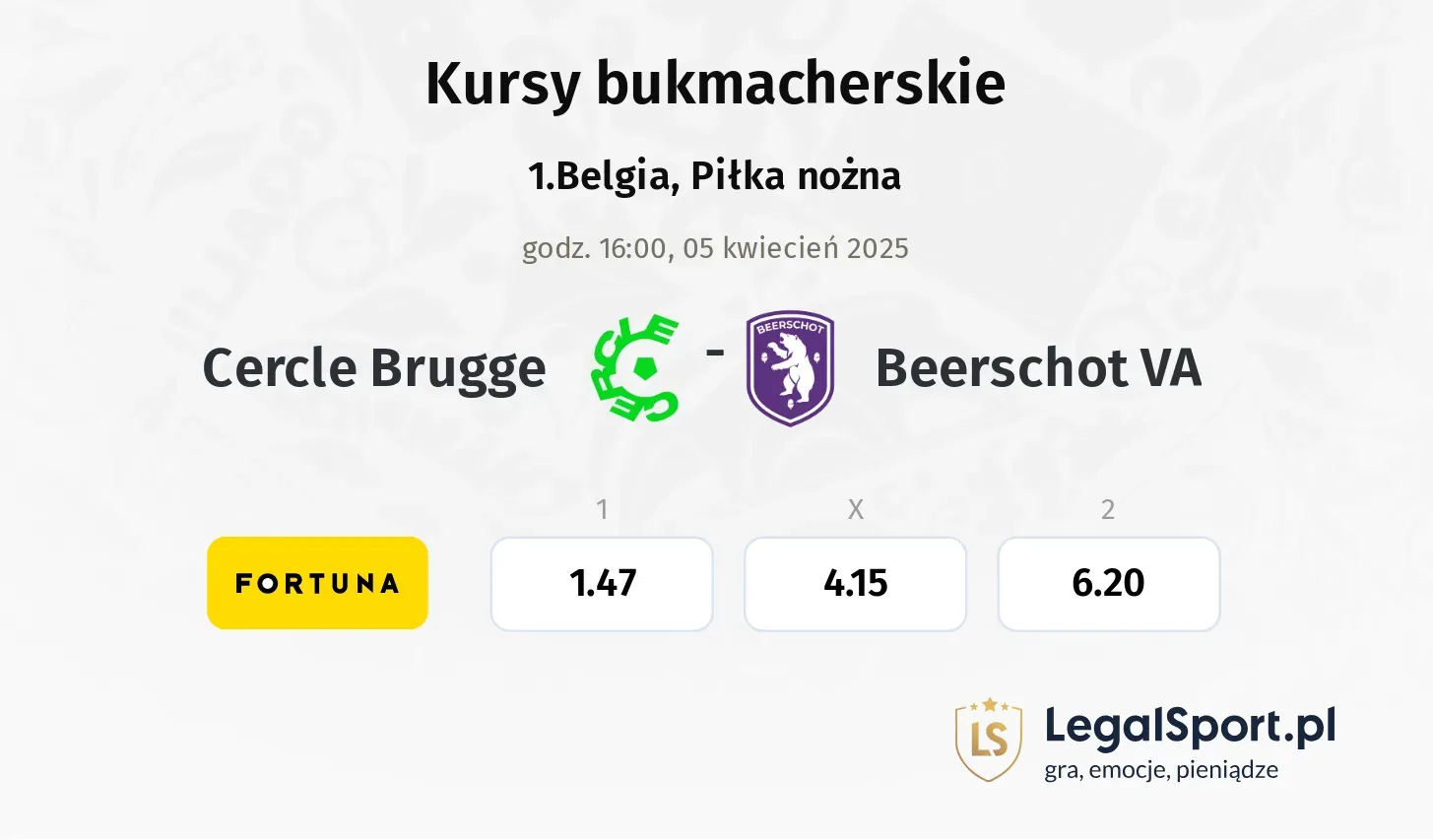 Cercle Brugge - Beerschot VA typy, kursy