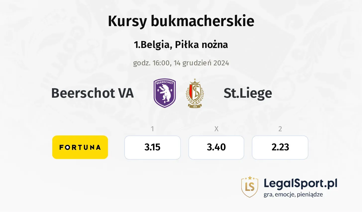 Beerschot VA - St.Liege promocje bonusy na mecz