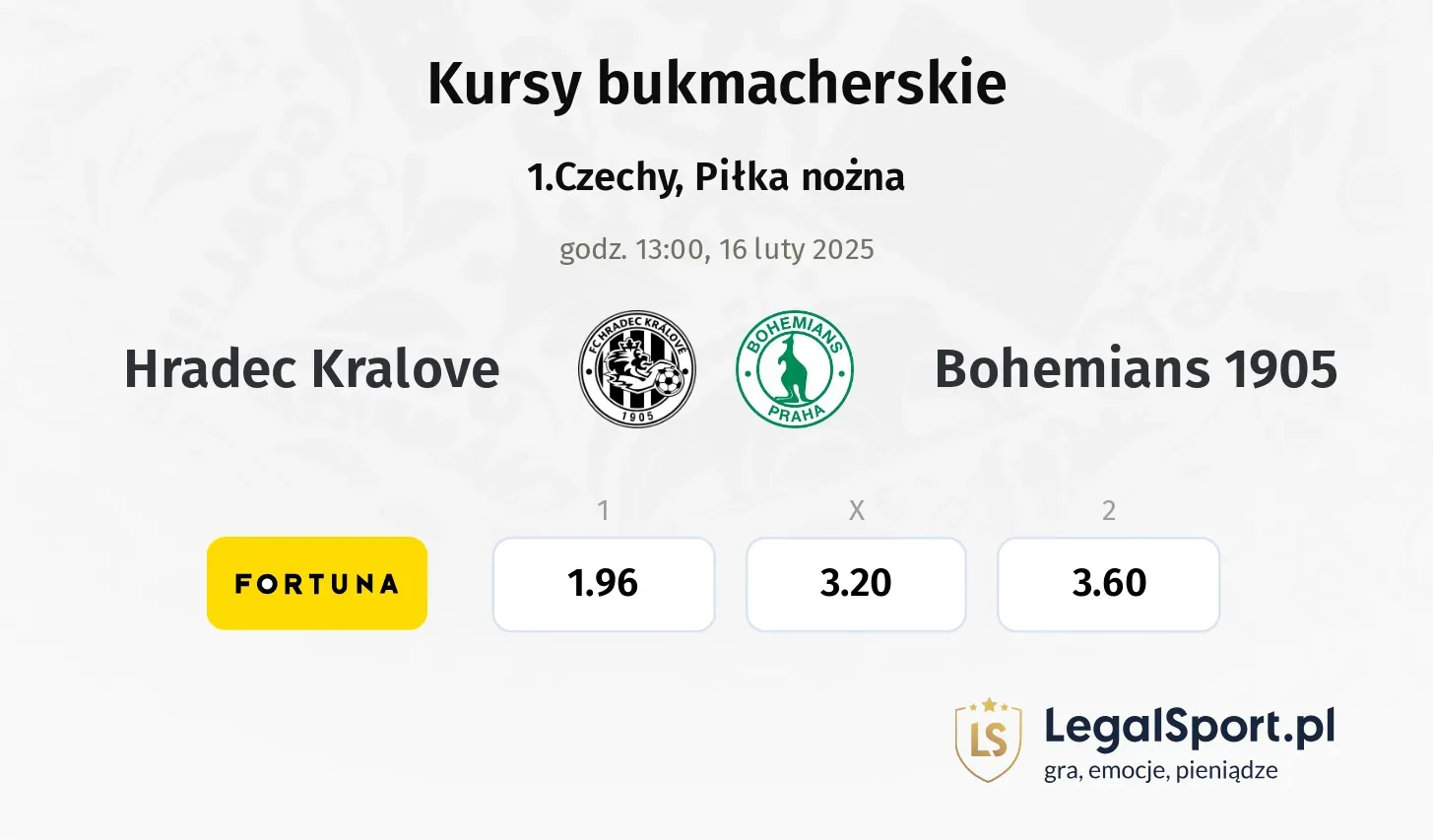 Hradec Kralove - Bohemians 1905 typy, kursy