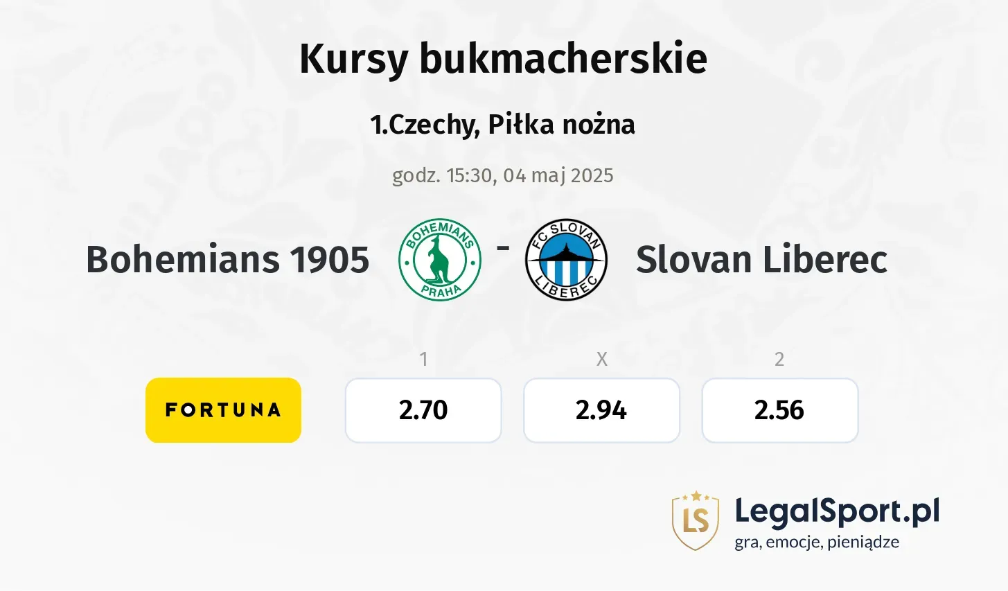 Bohemians 1905 - Slovan Liberec typy, kursy