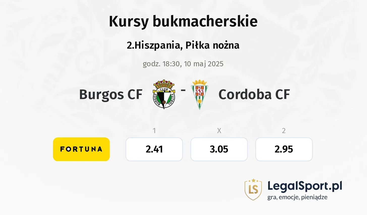 Burgos CF - Cordoba CF promocje bonusy na mecz
