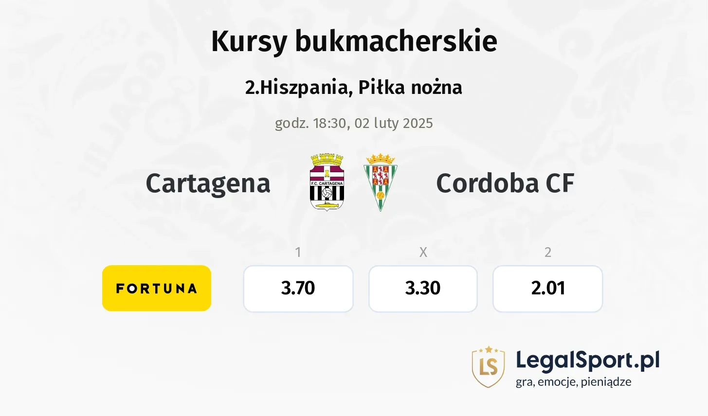 Cartagena - Cordoba CF typy, kursy