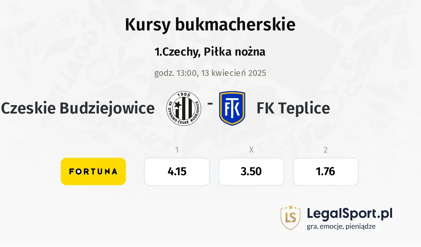 Czeskie Budziejowice - FK Teplice typy, kursy