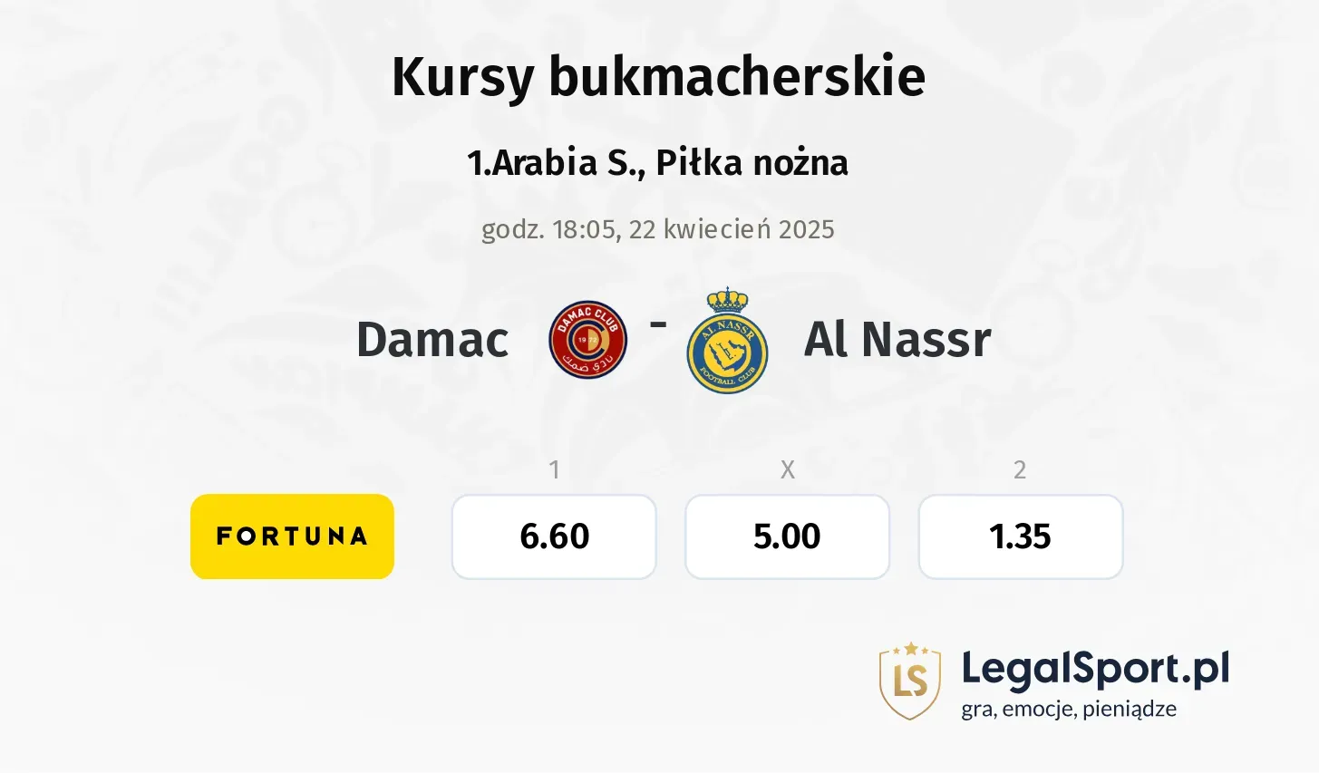 Damac - Al Nassr typy, kursy