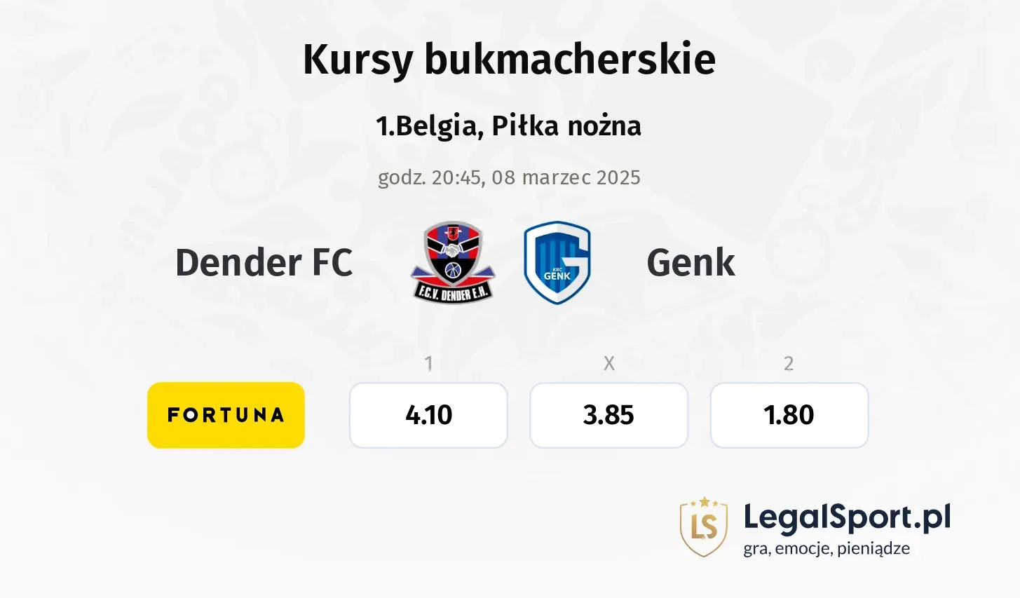 Dender FC - Genk typy, kursy