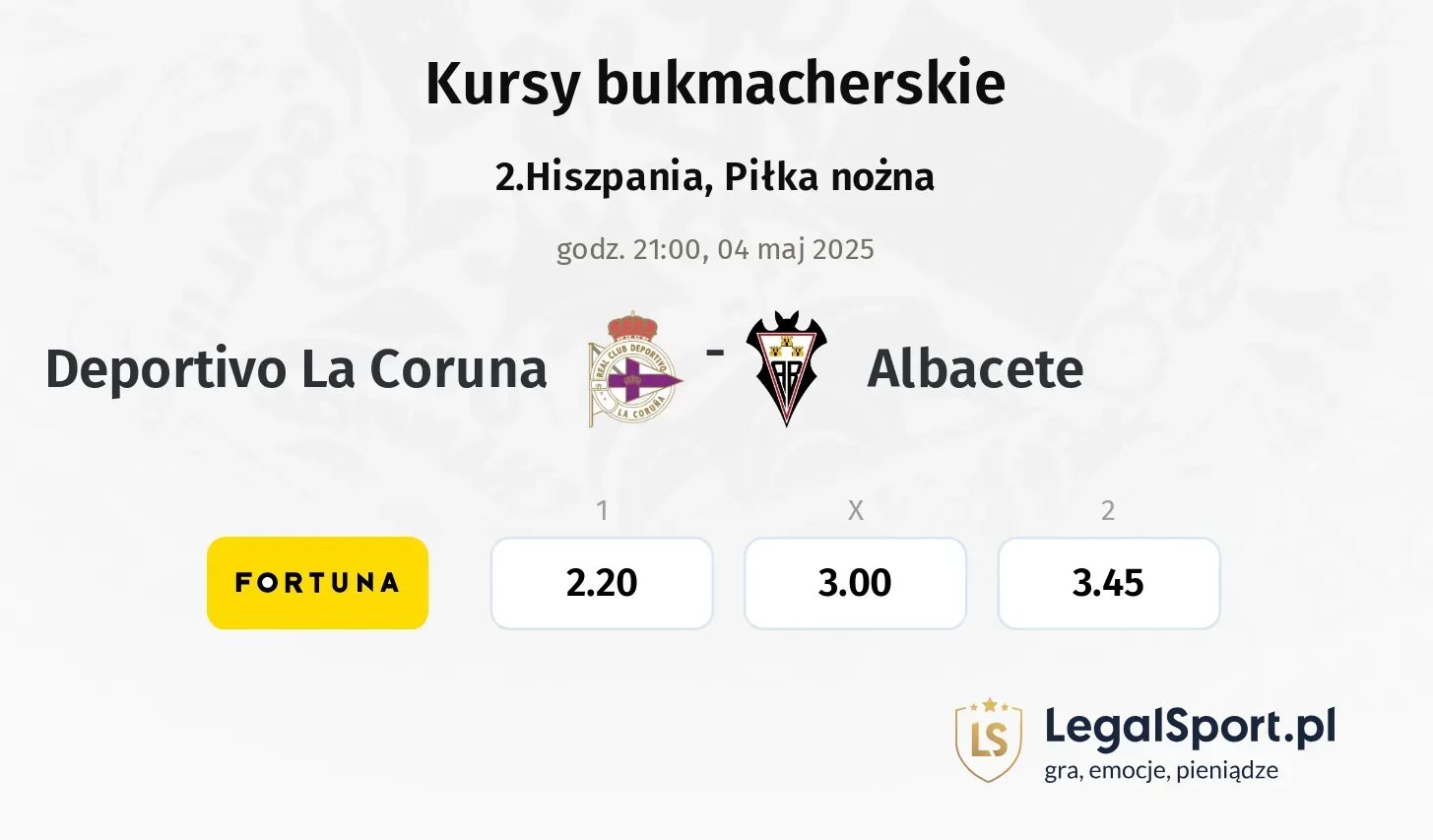 Deportivo La Coruna - Albacete promocje bonusy na mecz