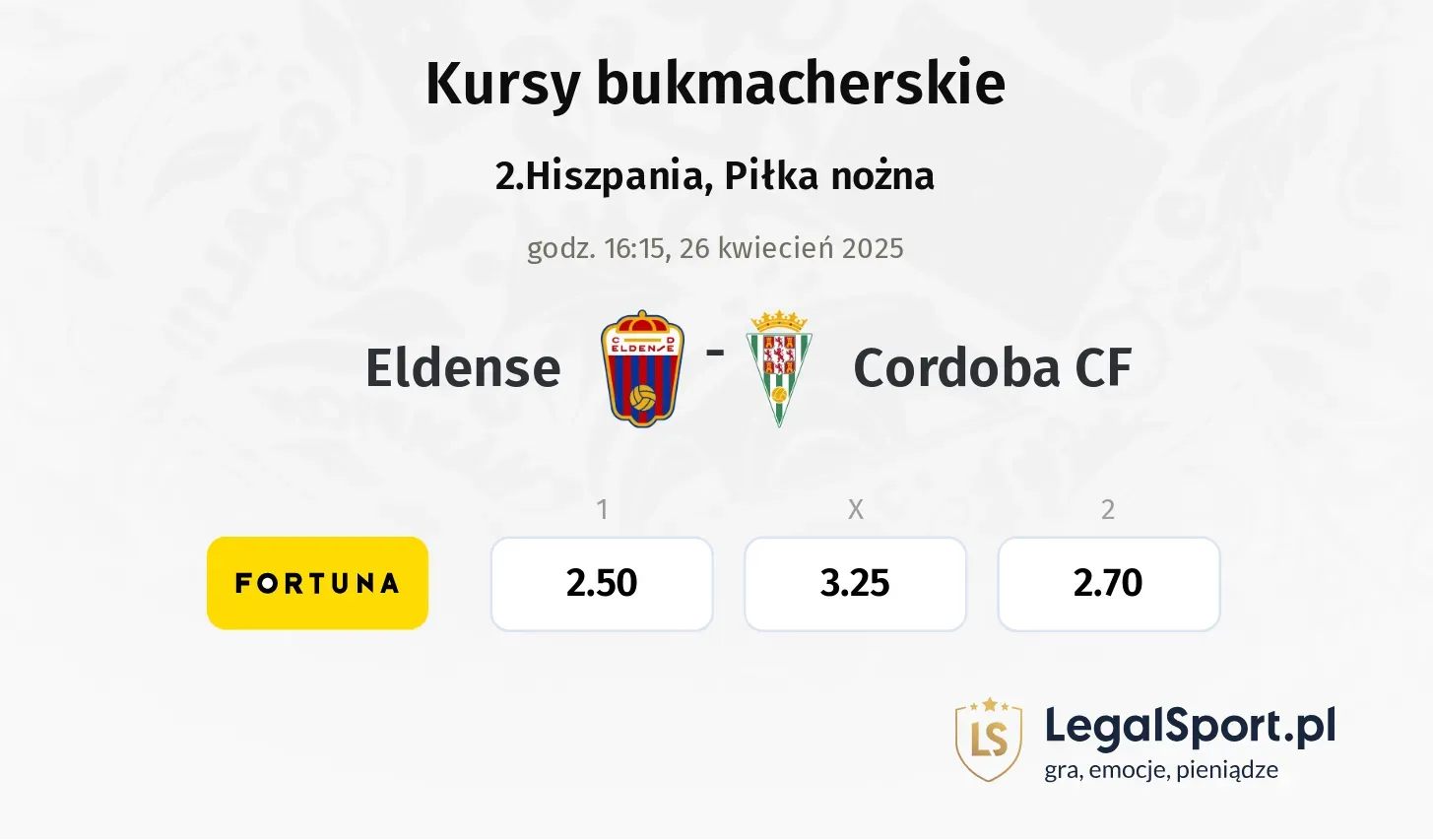 Eldense - Cordoba CF typy, kursy