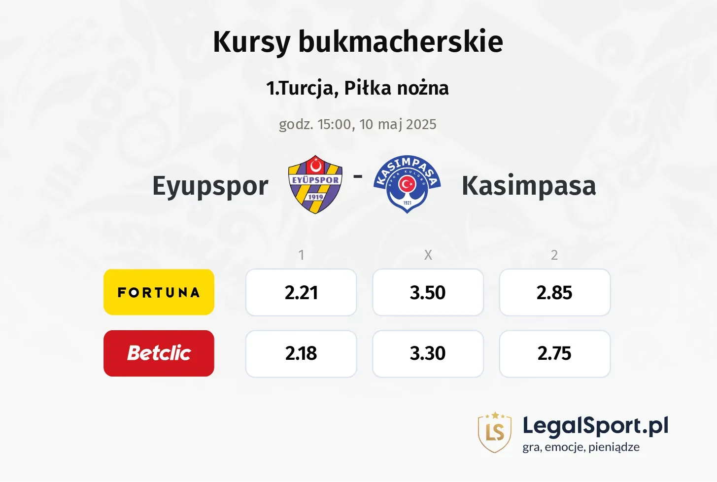 Eyupspor - Kasimpasa promocje bonusy na mecz