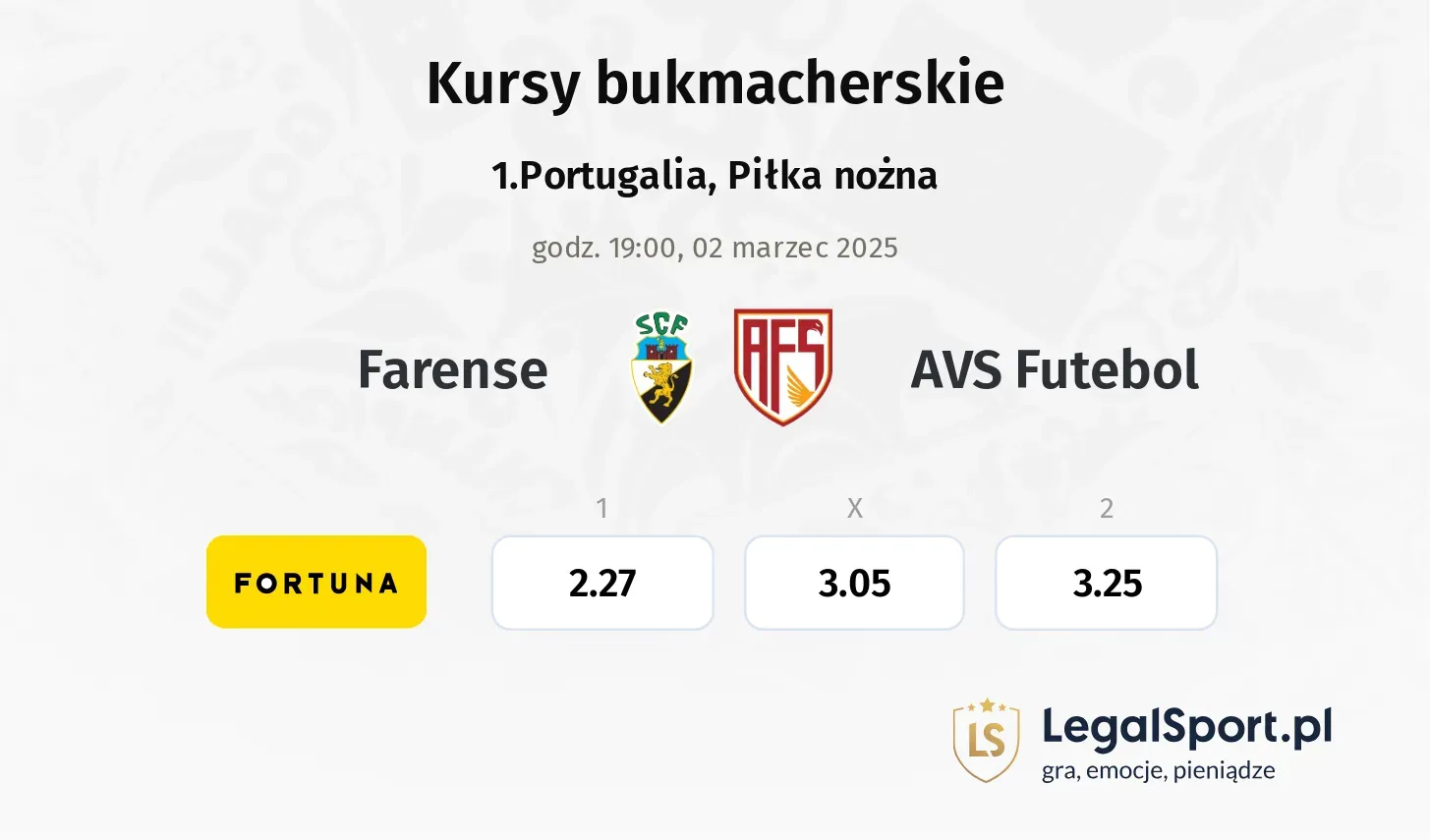 Farense - AVS Futebol typy, kursy