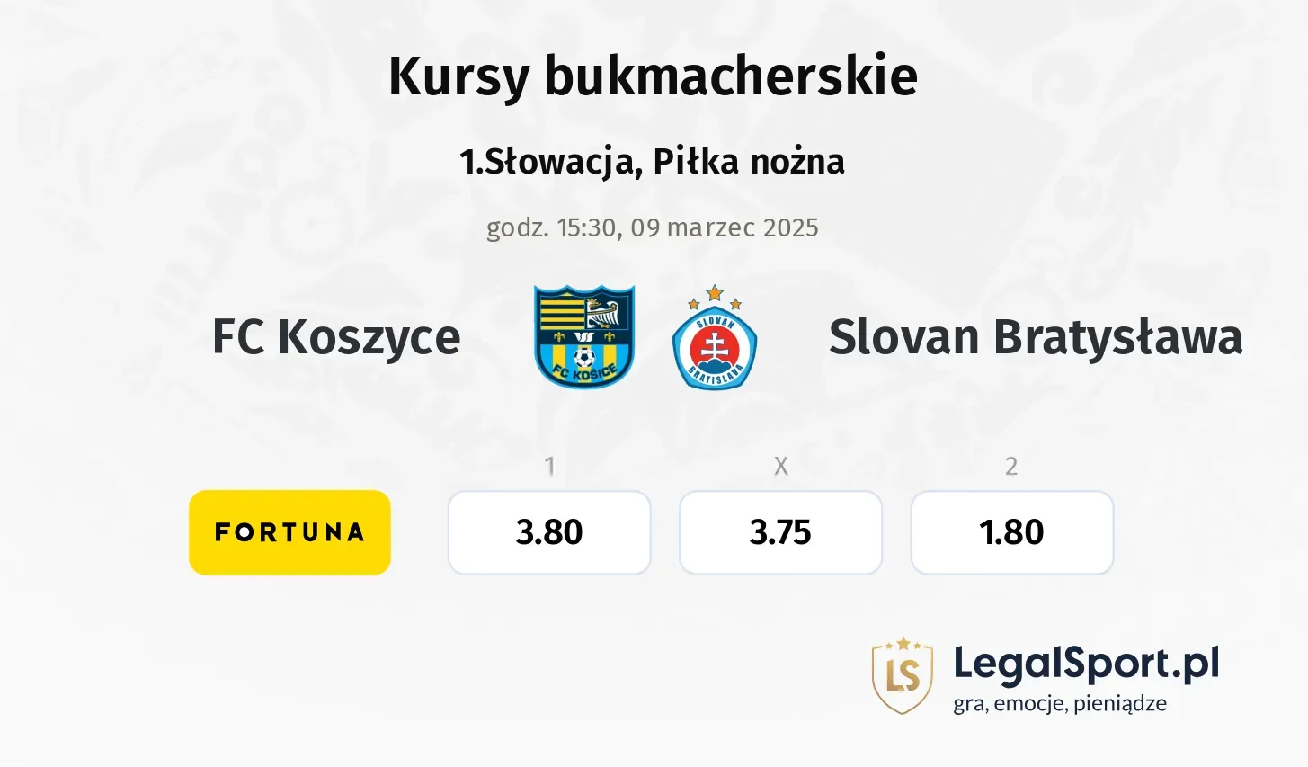 FC Koszyce - Slovan Bratysława typy, kursy