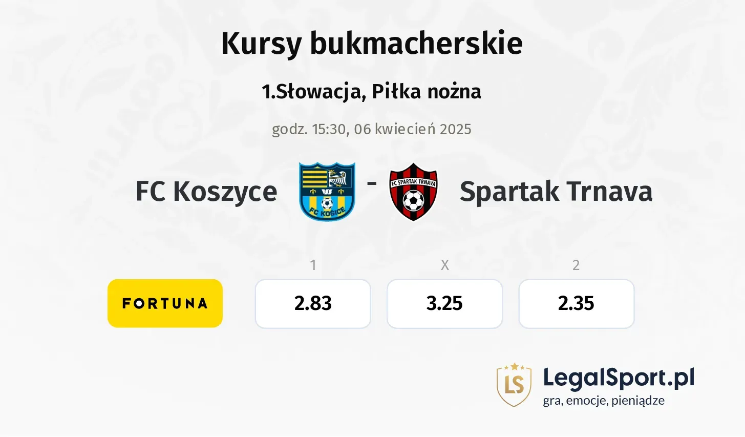 FC Koszyce - Spartak Trnava typy, kursy