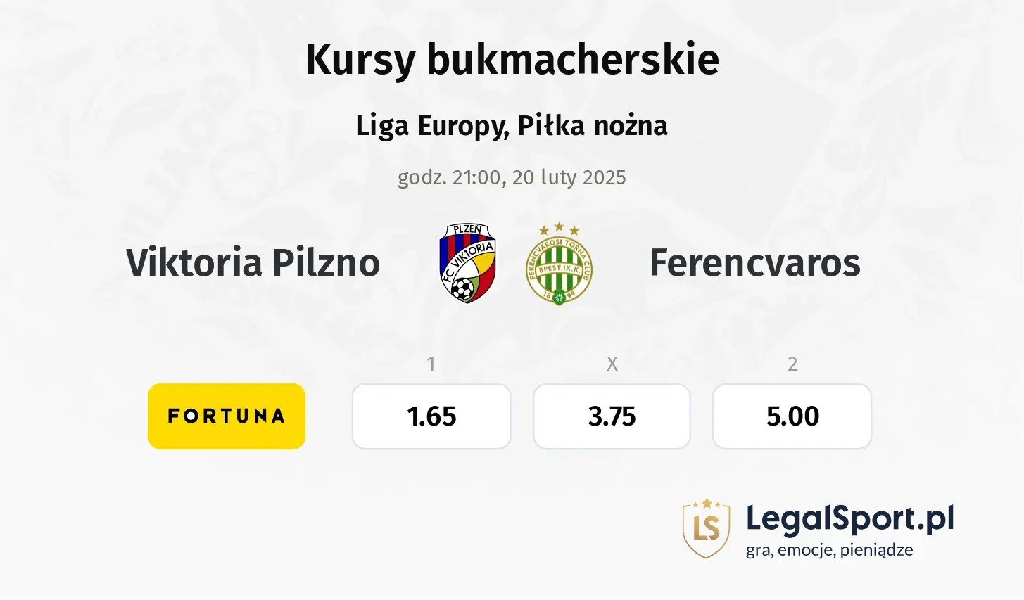 Viktoria Pilzno - Ferencvaros typy, kursy