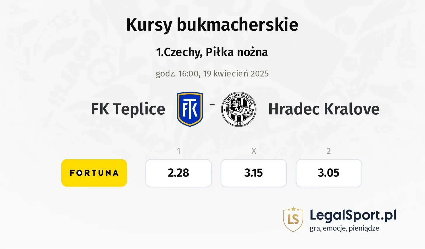 FK Teplice - Hradec Kralove typy, kursy