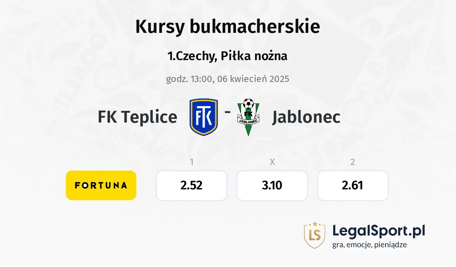 FK Teplice - Jablonec typy, kursy