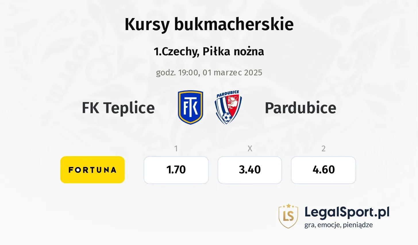 FK Teplice - Pardubice typy, kursy