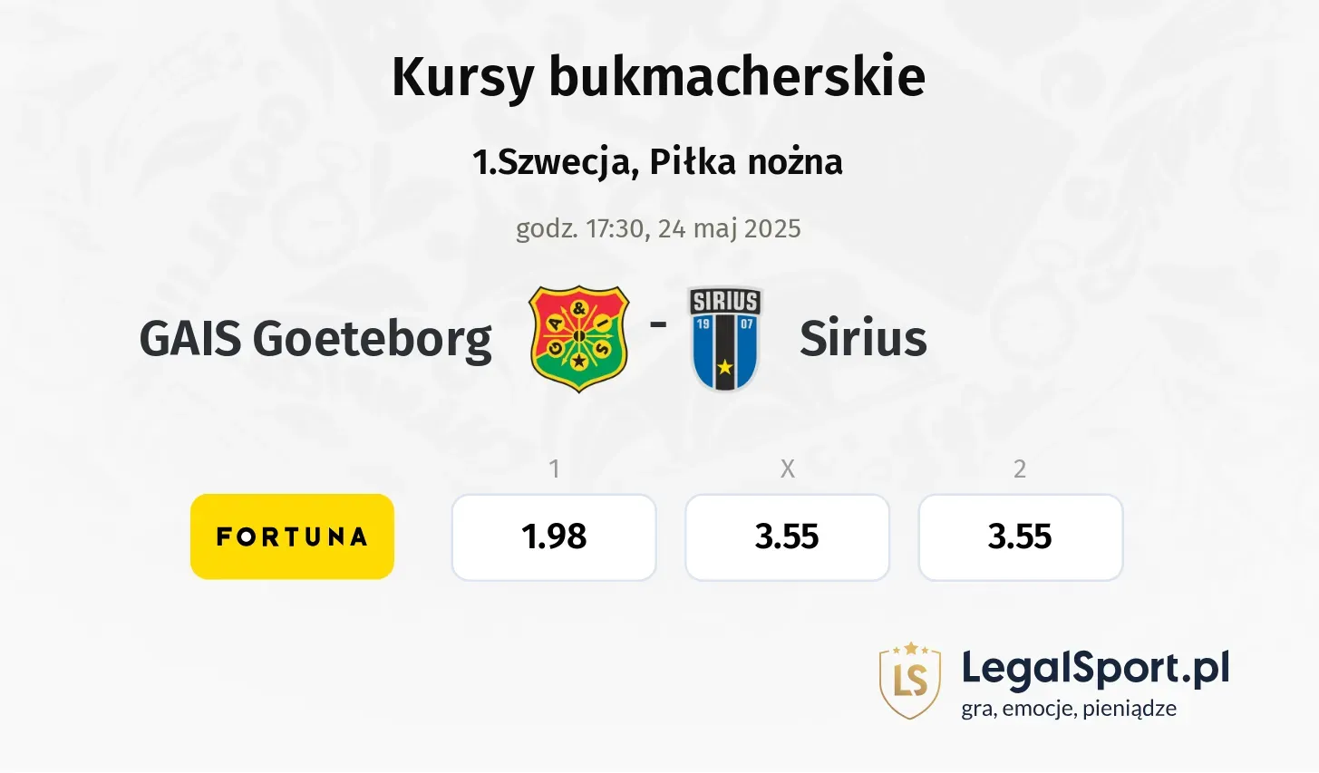 GAIS Goeteborg - Sirius promocje bonusy na mecz