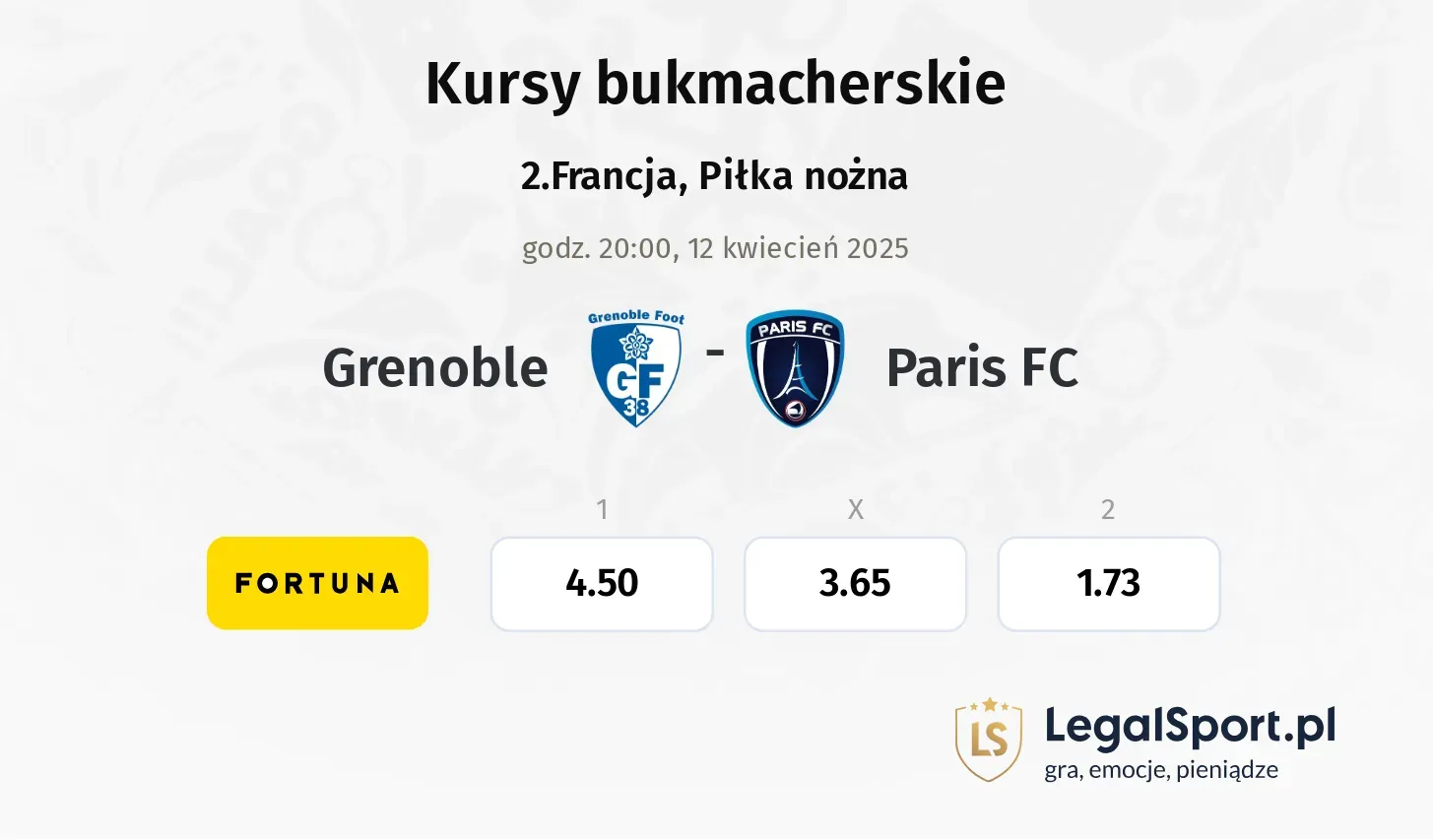 Grenoble - Paris FC typy, kursy