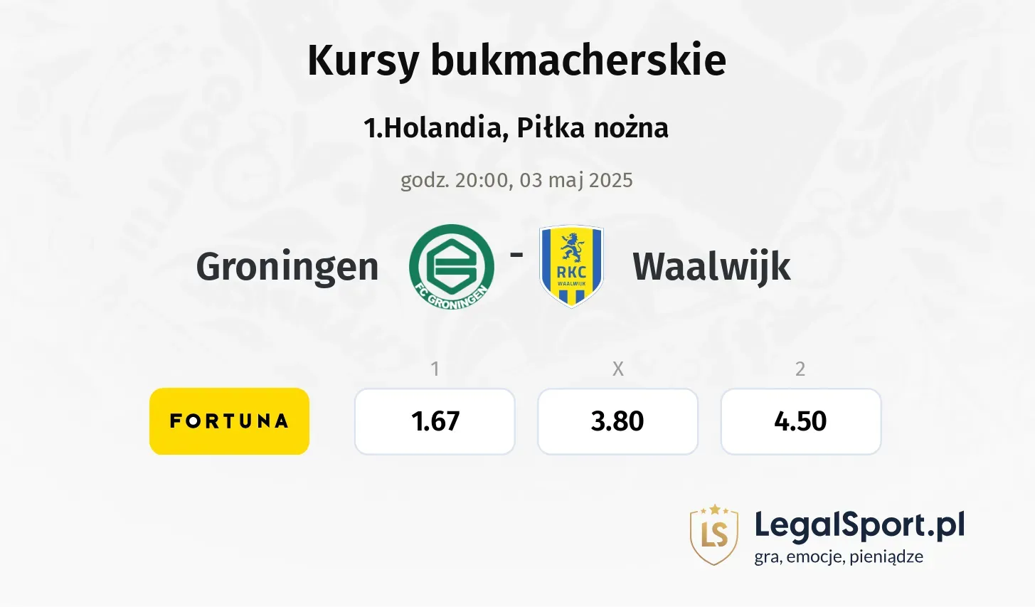 Groningen - Waalwijk typy, kursy