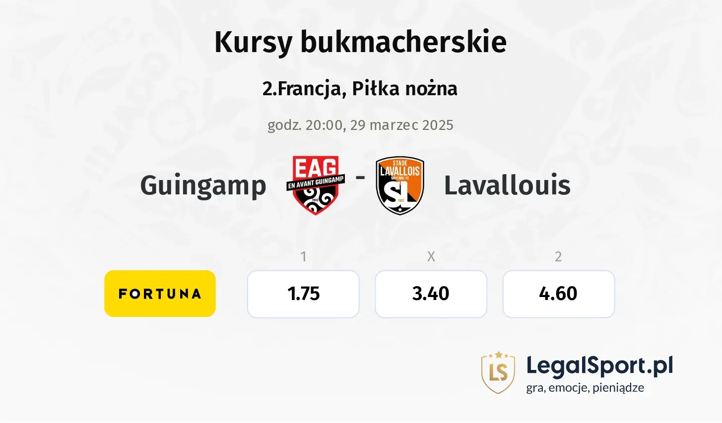 Guingamp - Lavallouis typy, kursy