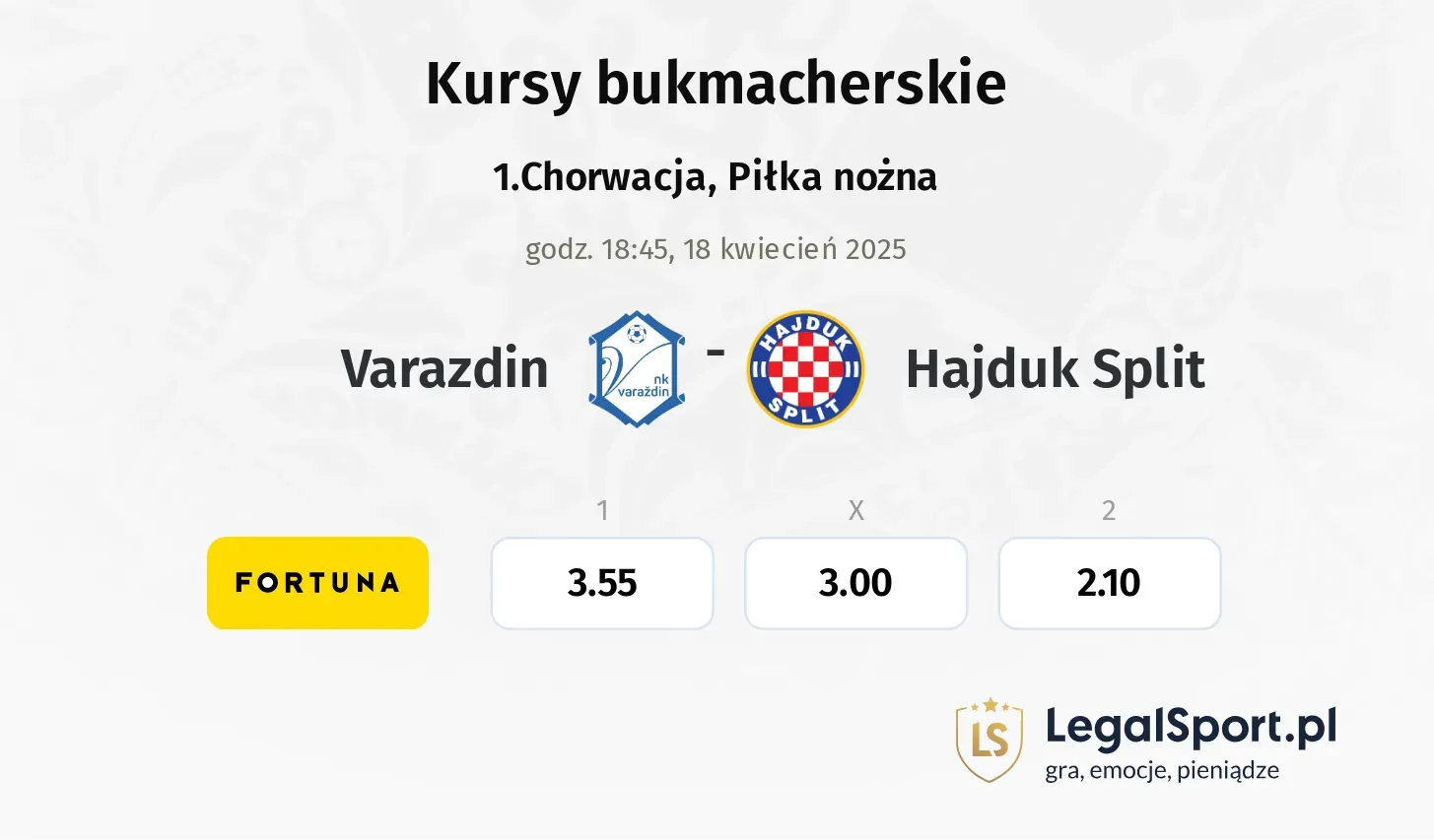 Varazdin - Hajduk Split typy, kursy