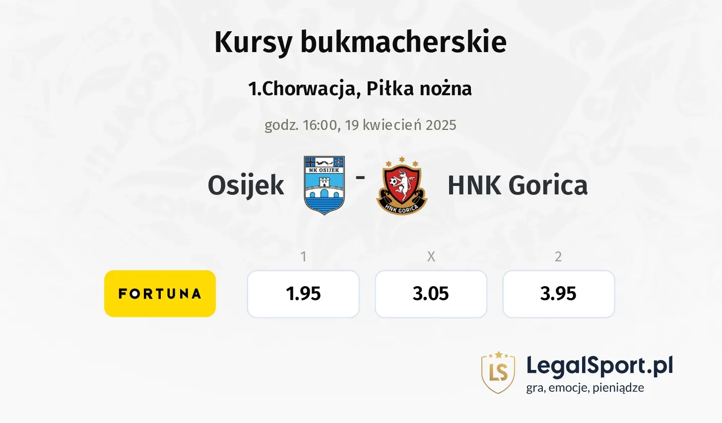 Osijek - HNK Gorica typy, kursy