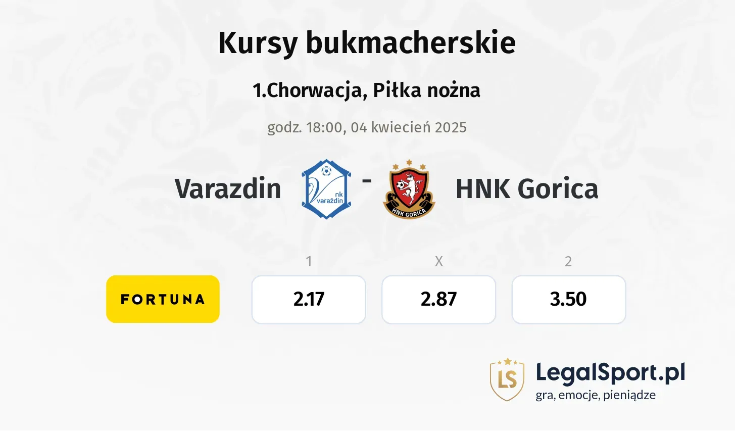 Varazdin - HNK Gorica typy, kursy