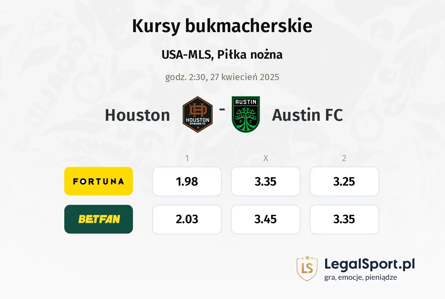 Houston - Austin FC promocje bonusy na mecz