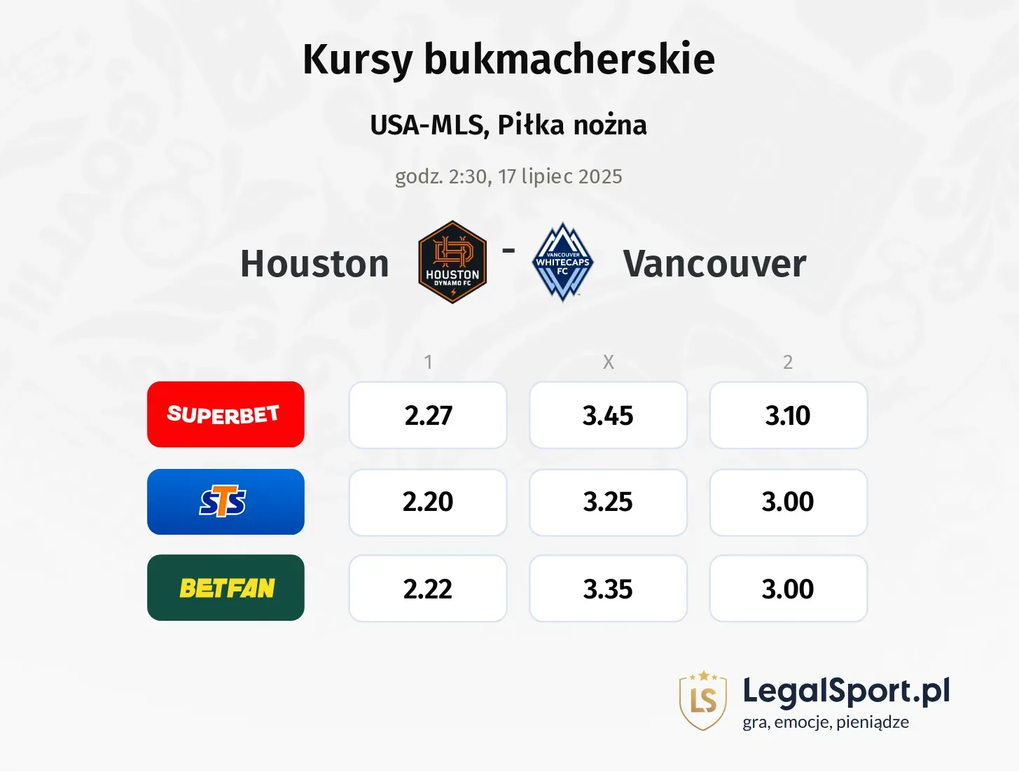 Houston - Vancouver promocje bonusy na mecz