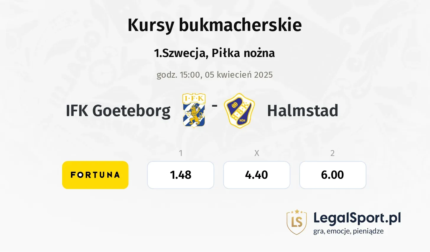 IFK Goeteborg - Halmstad typy, kursy