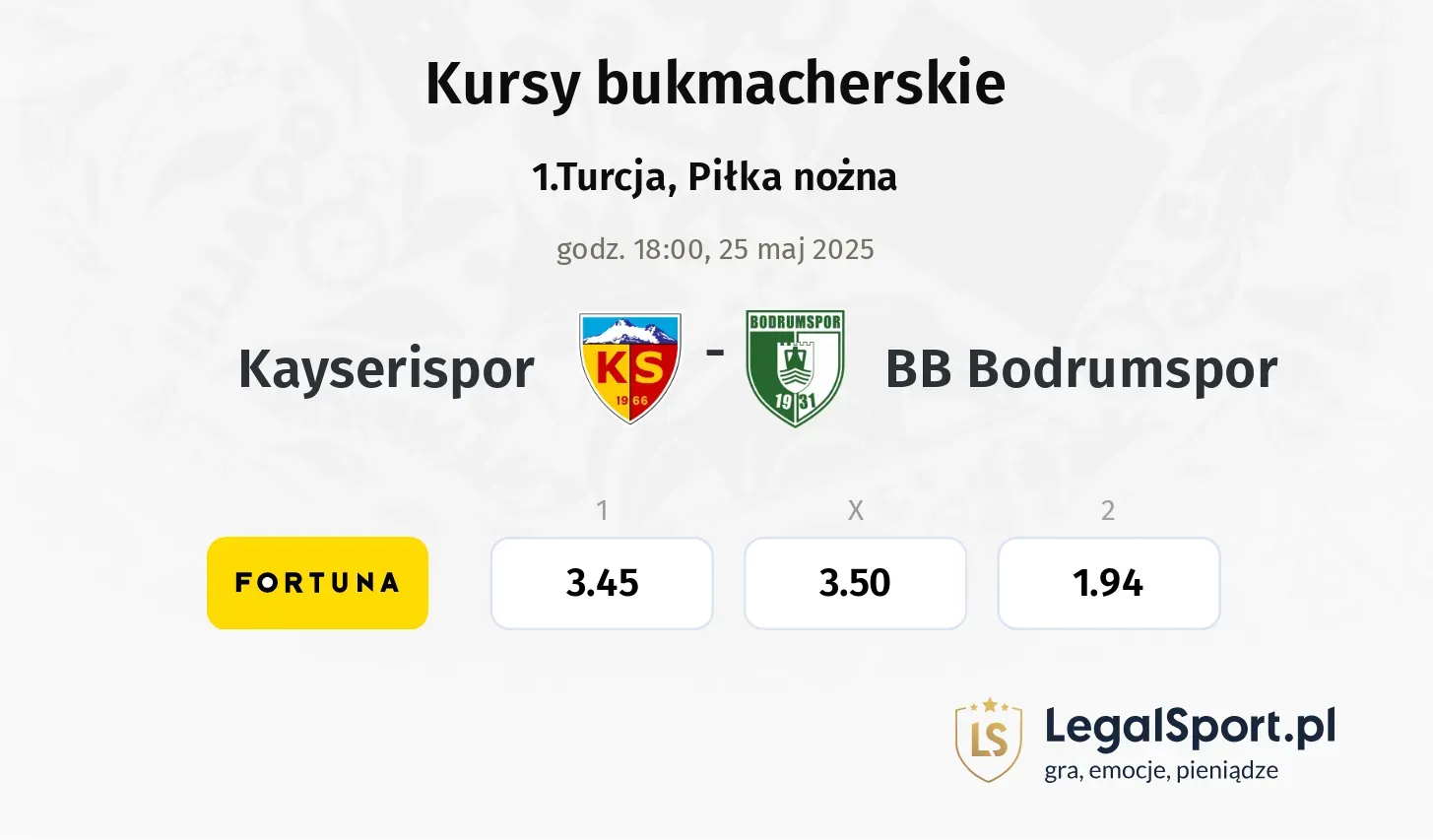 Kayserispor - BB Bodrumspor promocje bonusy na mecz