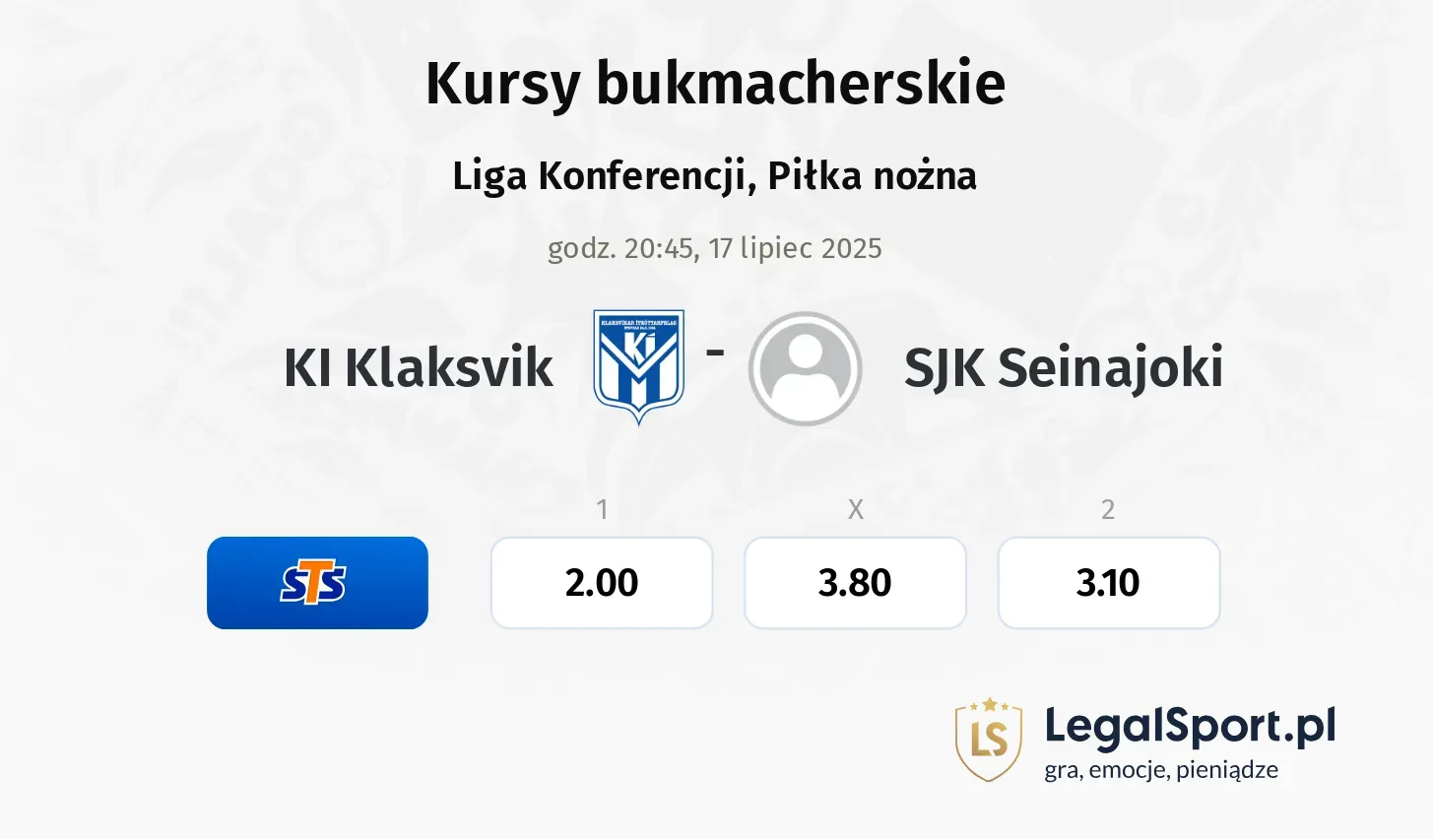 KI Klaksvik - SJK Seinajoki typy, kursy