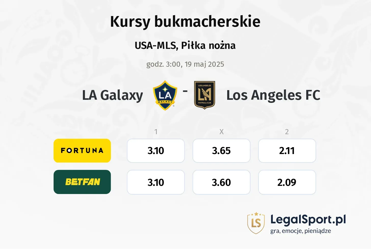 LA Galaxy - Los Angeles FC promocje bonusy na mecz