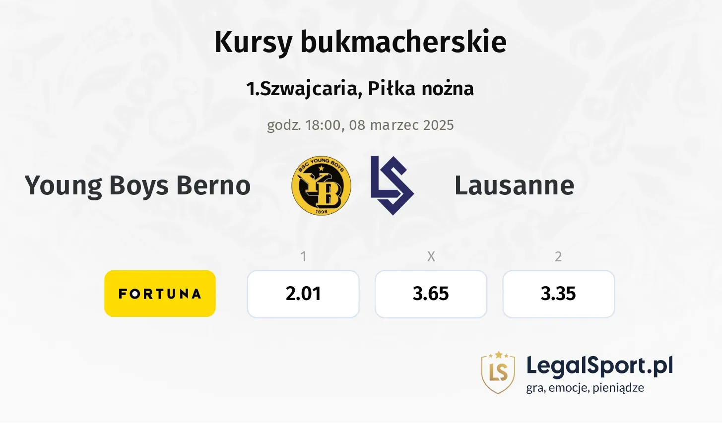 Lausanne - Young Boys Berno typy, kursy