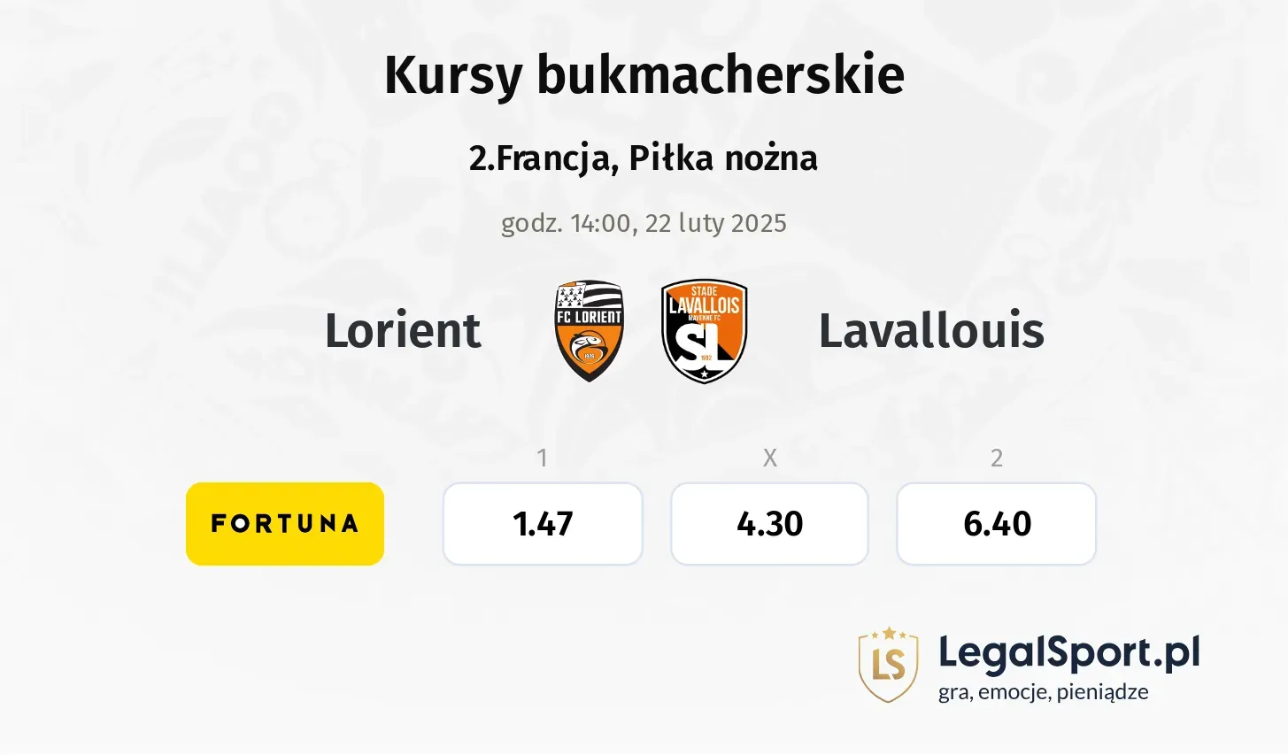 Lorient - Lavallouis typy, kursy