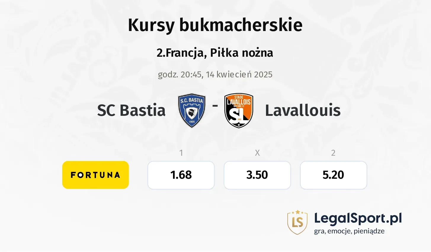 SC Bastia - Lavallouis typy, kursy