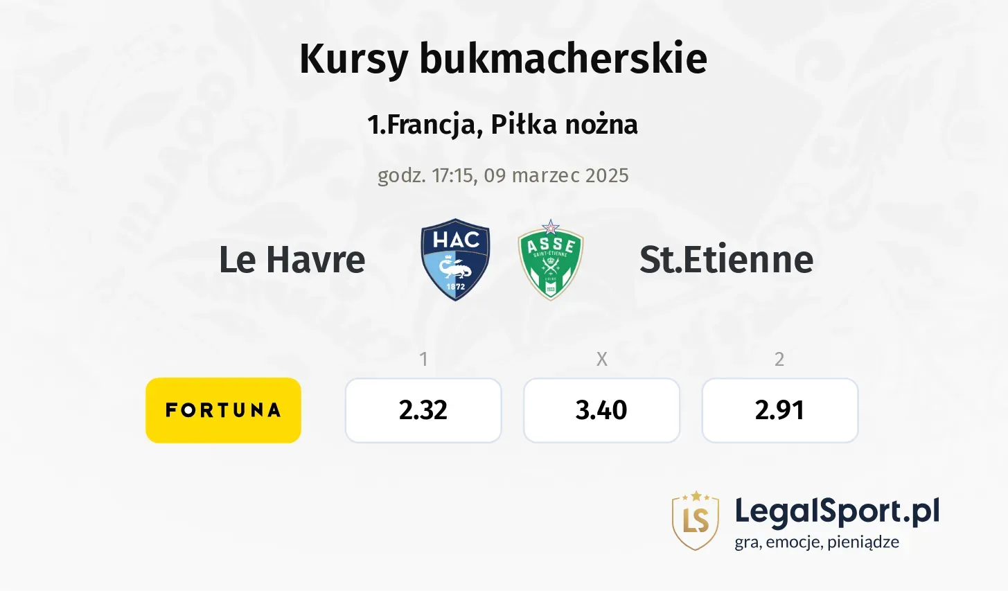 Le Havre - St.Etienne typy, kursy