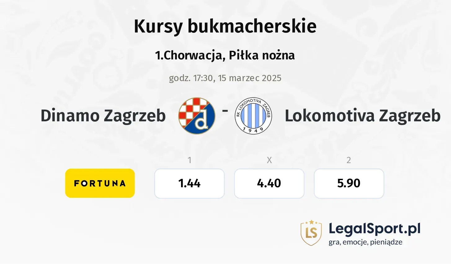 Dinamo Zagrzeb - Lokomotiva Zagrzeb typy, kursy