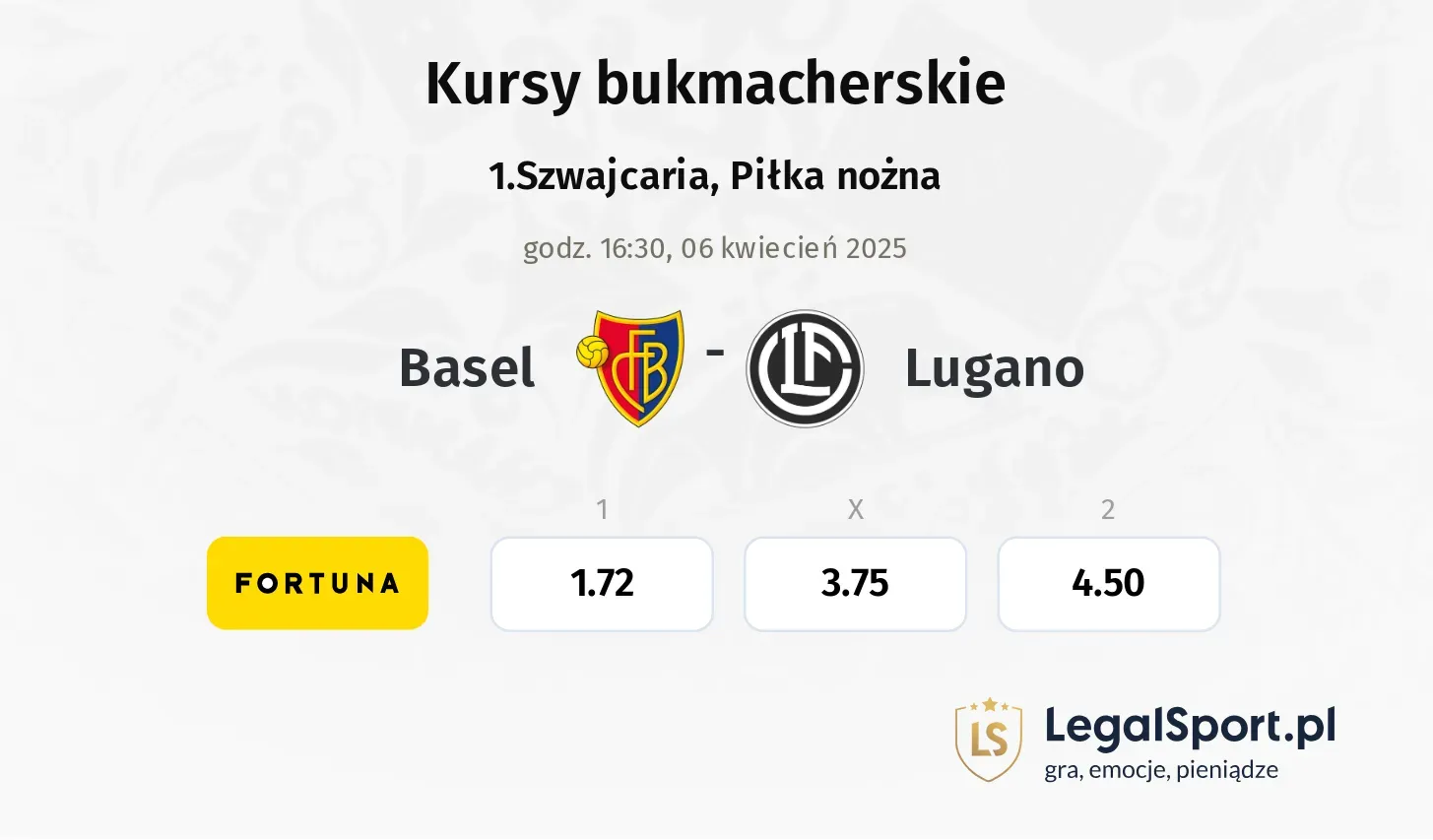 Basel - Lugano typy, kursy