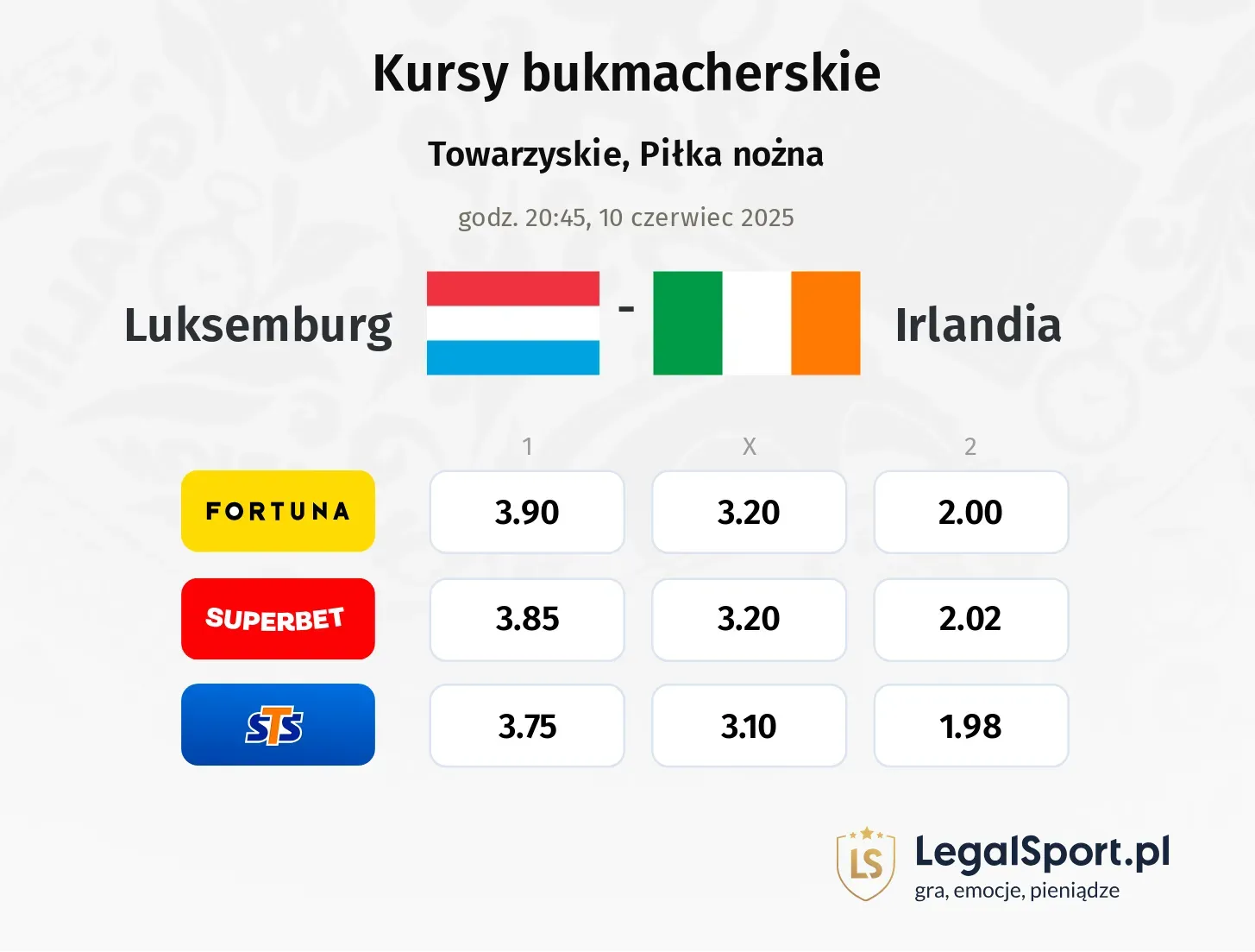 Luksemburg - Irlandia promocje bonusy na mecz