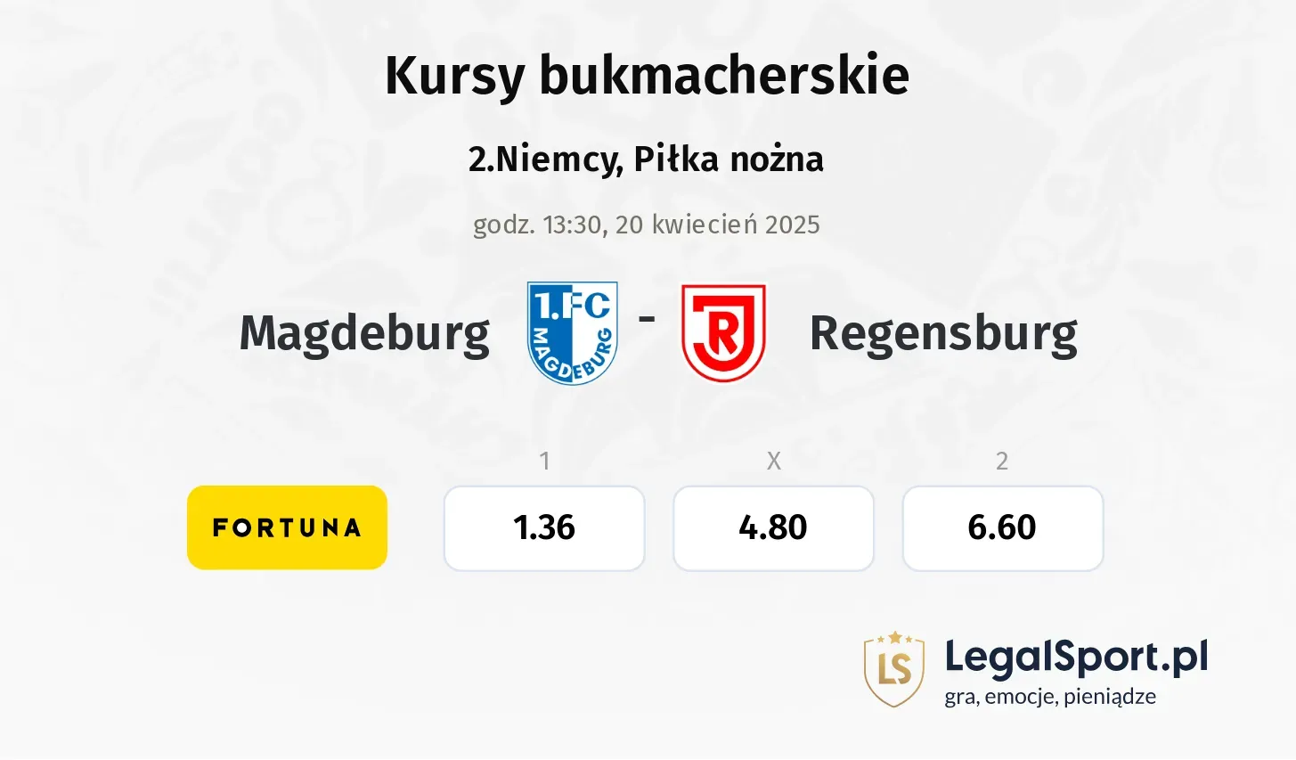 Magdeburg - Regensburg typy, kursy