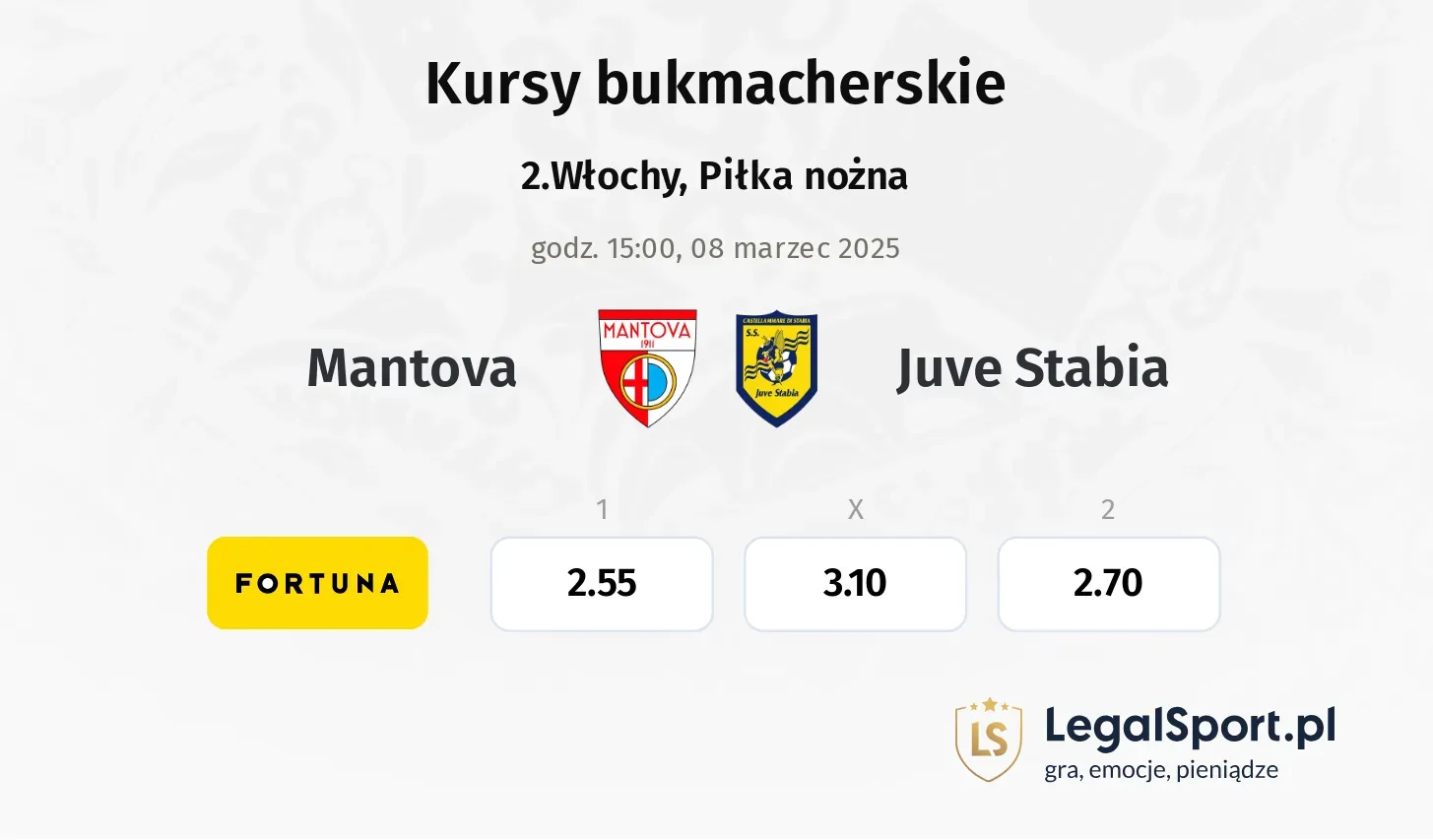 Mantova - Juve Stabia typy, kursy