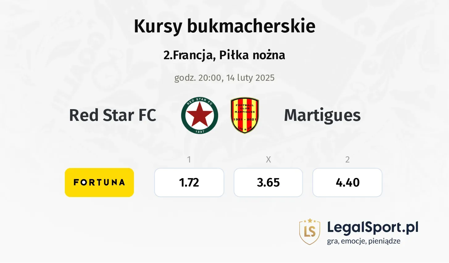 Red Star FC - Martigues typy, kursy