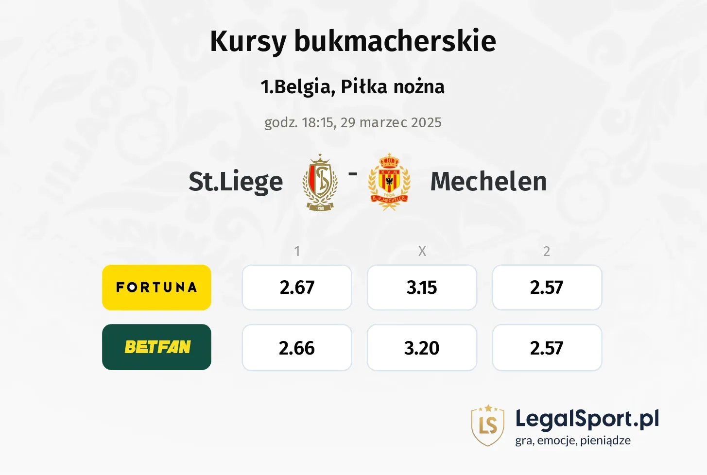 St.Liege - Mechelen typy, kursy