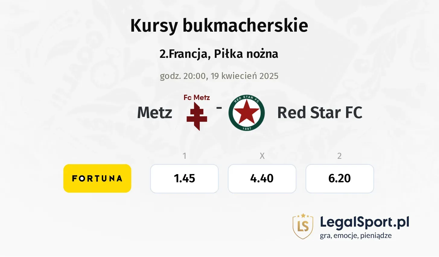 Metz - Red Star FC typy, kursy