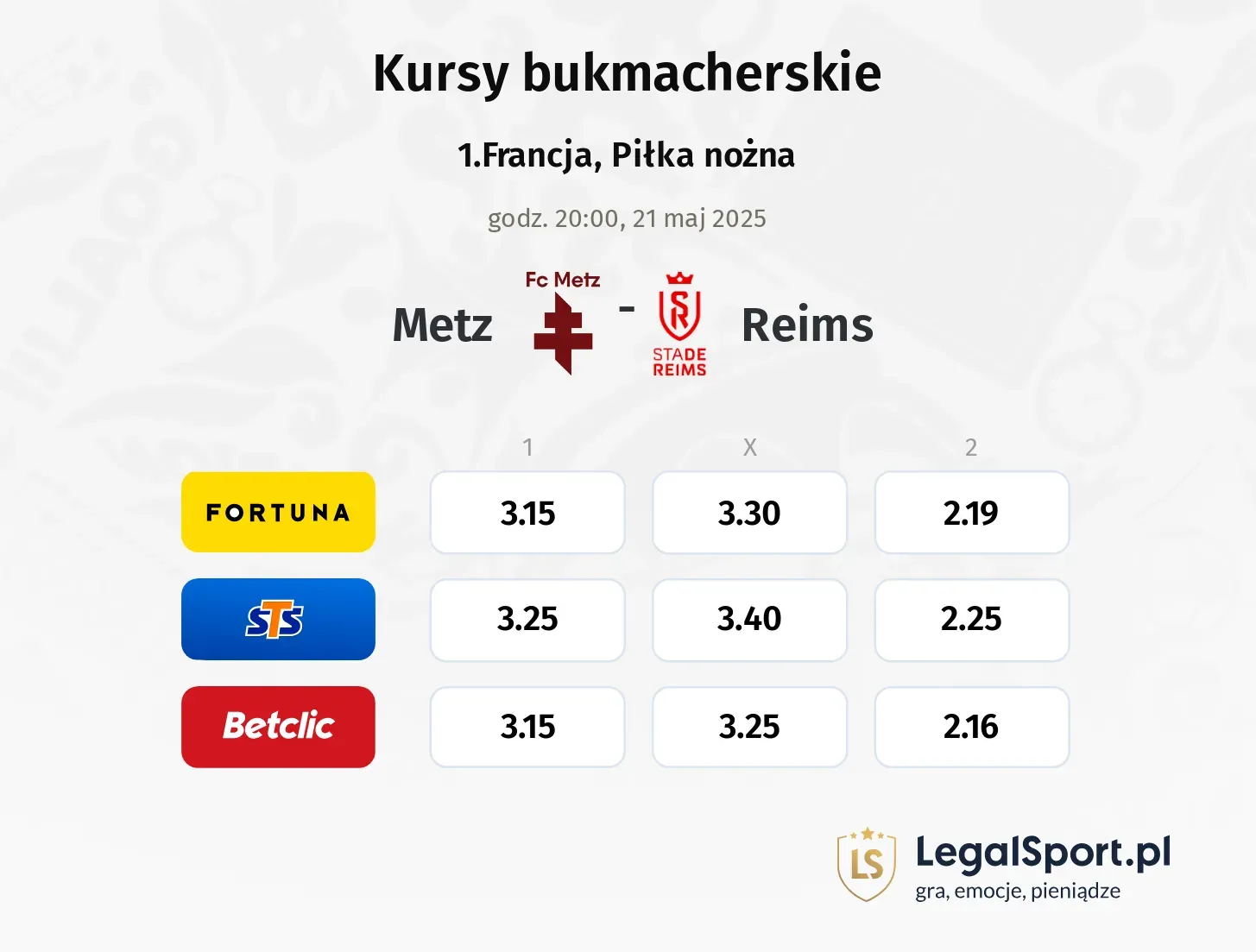 Metz - Reims promocje bonusy na mecz