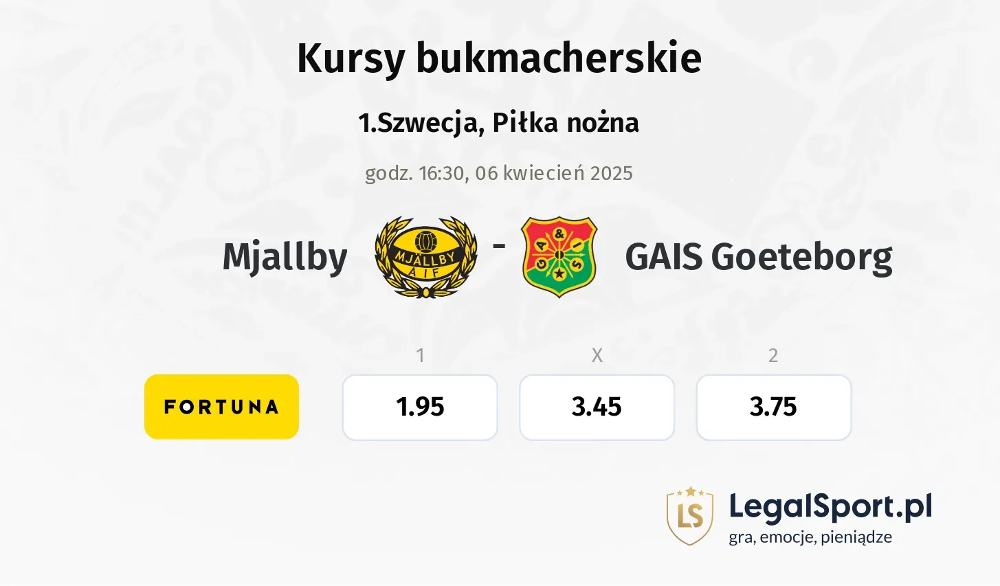 Mjallby - GAIS Goeteborg typy, kursy